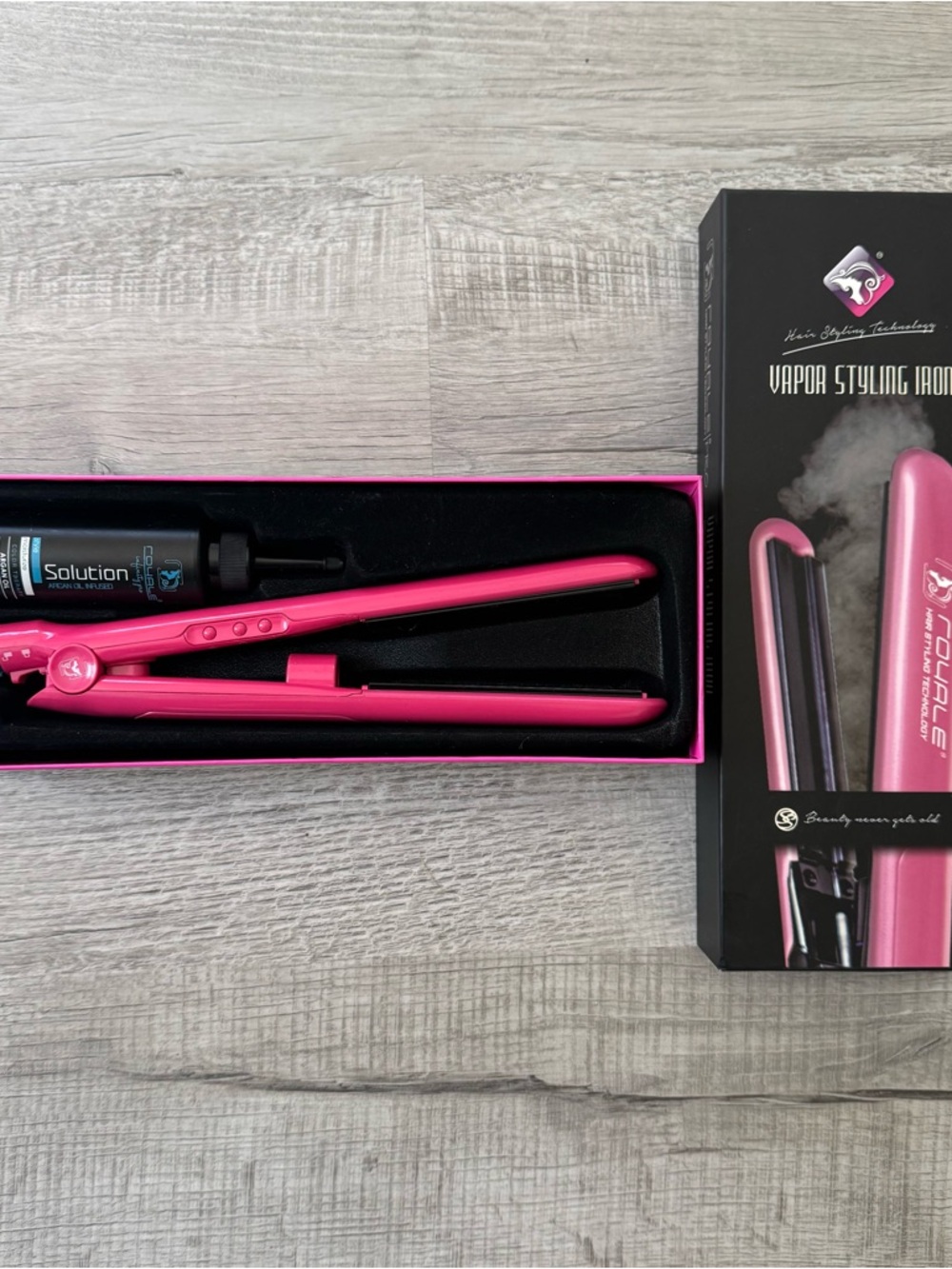 Royale Pro Vapor Styling Iron PINK Ceramic Tourmaline Flat Iron Straightener NIB